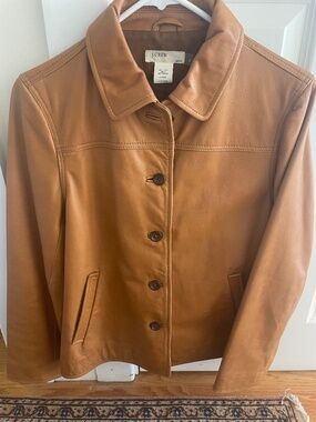 J Crew Leather Jacket Size Petite Small